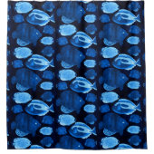 Blaue Fische Muster Ozean Badezimmer Dekoration Duschvorhang (Vorderseite)