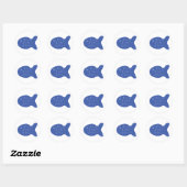 Blaue Fische Runder Aufkleber (Blatt)