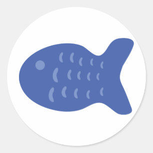 Blaue Fische Runder Aufkleber