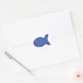 Blaue Fische Runder Aufkleber (Umschlag)