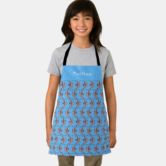 Blaue Fische Schürze (Insitu)