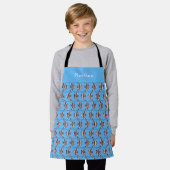 Blaue Fische Schürze (Getragen)