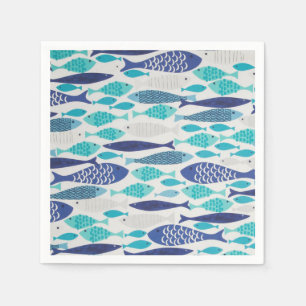 Blaue Fische Serviette