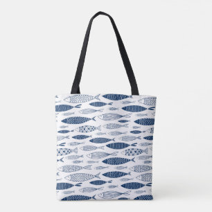 Blaue Fische Tasche