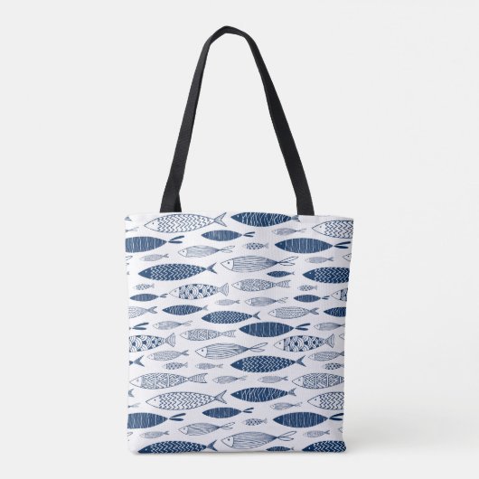 Blaue Fische Tasche (Rückseite)