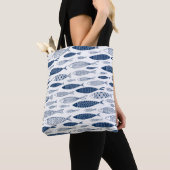 Blaue Fische Tasche (Von Nahem)