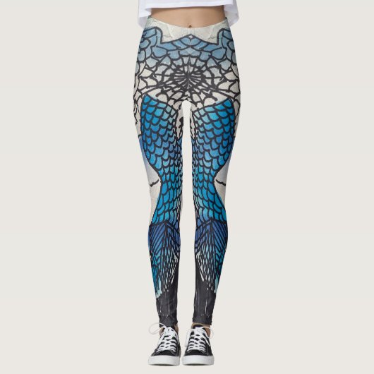 Blaue Fischleggings Leggings (Vorderseite)