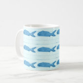 Blaue Fischschule Kaffeetasse (Vorderseite Links)