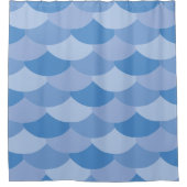 Blaue Fischskala Duschvorhang (Vorderseite)