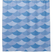 Blaue Fischskala Duschvorhang (Vorderseite)