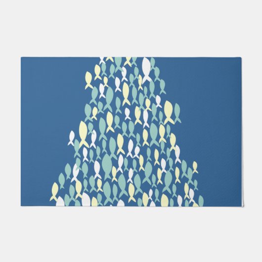 Blaue Fish Pattern Rug, neue Zuhause Layer Rug Fußmatte (Vorderseite)