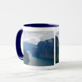 Blaue Fjord-Traum-Tasse Tasse (Vorderseite Links)