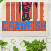 Blaue Flagge für Crawfish Geschirrtuch (Gefaltet)