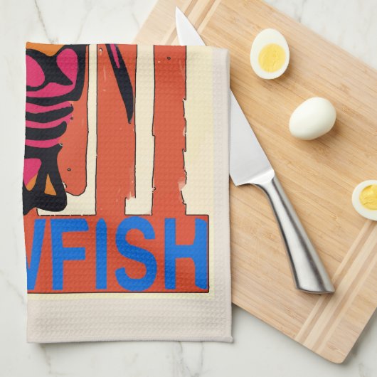 Blaue Flagge für Crawfish Geschirrtuch (Viertel Falte)