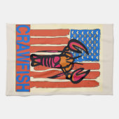 Blaue Flagge für Crawfish Geschirrtuch (Horizontal)