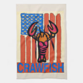 Blaue Flagge für Crawfish Geschirrtuch (Vertikal)