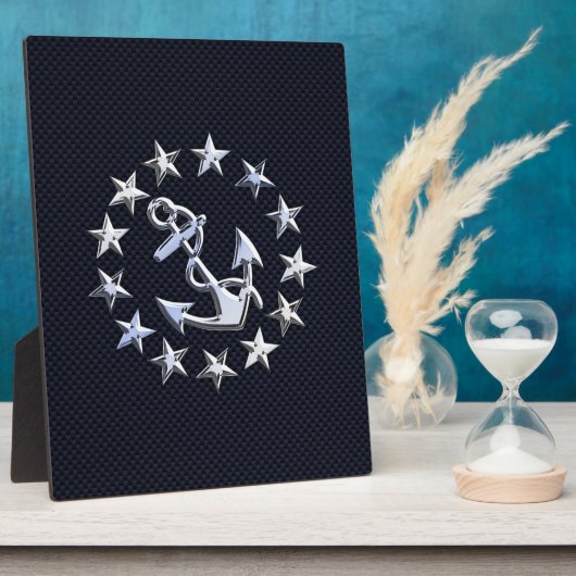 Blaue Flagge für nautische Yacht Fotoplatte (Seite)