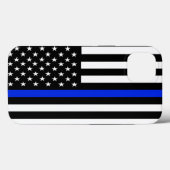 Blaue Flagge für Polizeibeamte Case-Mate iPhone Hülle (Rückseite (Horizontal))