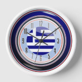 Blaue Flagge Griechenlands Uhr (Vorderseite)