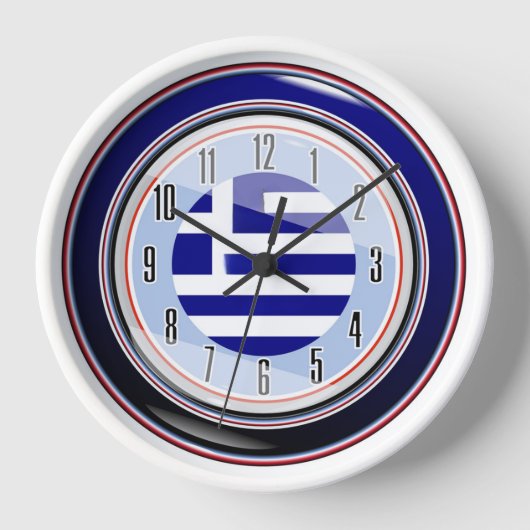Blaue Flagge Griechenlands Uhr (Vorderseite)