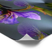 Blaue Flagge Iris Blume Abstrakte Natur Kunst Poster (Ecke)
