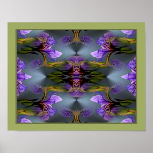 Blaue Flagge Iris Blume Abstrakte Natur Poster (Vorne)