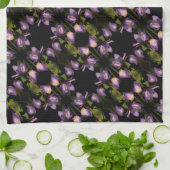 Blaue Flagge Iris Blume Abstraktes Muster Geschirrtuch (Gefaltet)