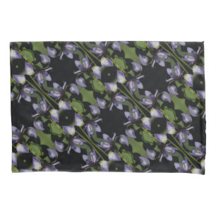 Blaue Flagge Iris Blume Abstraktes Muster Kissenbezug