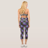 Blaue Flagge Iris Blume Art Muster Capri Leggings (Rückseite)
