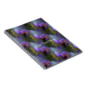 Blaue Flagge Iris Blume Art Muster Notizblock (Rechte Seite)