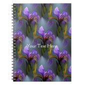 Blaue Flagge Iris Blume Art Muster Notizblock (Vorderseite)