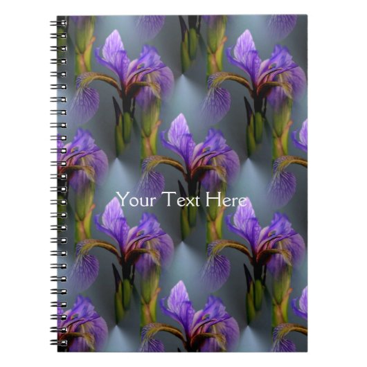 Blaue Flagge Iris Blume Art Muster Notizblock (Vorderseite)