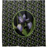 Blaue Flagge Iris Blume Muster Duschvorhang (Vorderseite)
