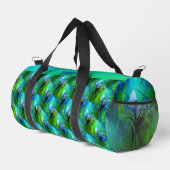 Blaue Flagge Iris Blume Muster Tint Personalisiert Duffle Bag (Rechte Ecke)