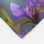 Blaue Flagge Iris Blume Naturmuster Fleecedecke (Ecke)