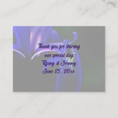 Blaue Flagge Iris Blume Personalisiert Hochzeit Platzkarte (Rückseite)