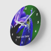 Blaue Flagge Iris Blume Petal Nature Runde Wanduhr (Winkel)