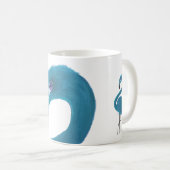 Blaue Flamingo-Kunst Kaffeetasse (VorderseiteRechts)