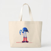 Blaue Flamingo-Tasche Jumbo Stoffbeutel (Vorne)