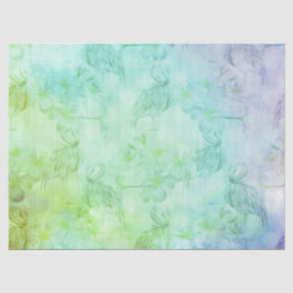 Blaue Flamingos und Hibiskus Seidenpapier