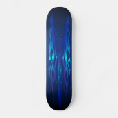 Blaue Flamme auf blauem Skateboard (Vorderseite)