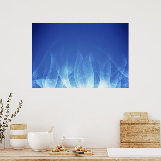 Blaue Flamme Poster (Küche)