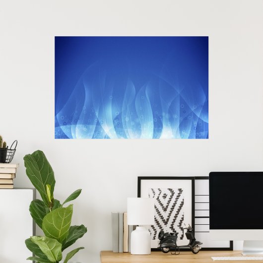 Blaue Flamme Poster (Heimbüro)