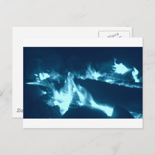 Blaue Flamme Postkarte (Vorne/Hinten)
