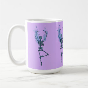 Blaue Flammen Ballerina Tanzendes Skelett Kunst Vi Kaffeetasse