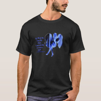 Blaue Flammen-Engel T-Shirt