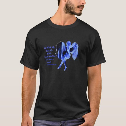 Blaue Flammen-Engel T-Shirt (Vorderseite)
