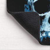 Blaue Flammen-Halloween-Todesschädel Mousepad (Ecke)