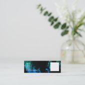 Blaue Flammen II Mini Visitenkarte (Stehend Vorderseite)