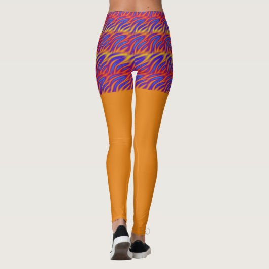 Blaue Flammen Leggings (Rückseite)